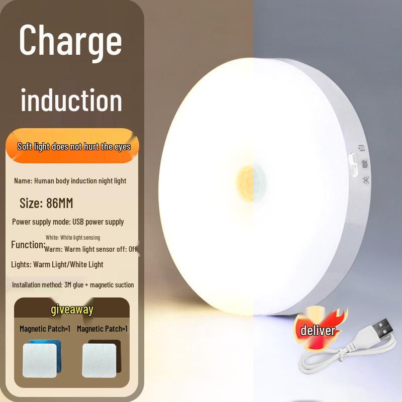 Taoist Smart Induction Night Light 2025: Voice-Controlled, Automatic Brightness Adjustment.