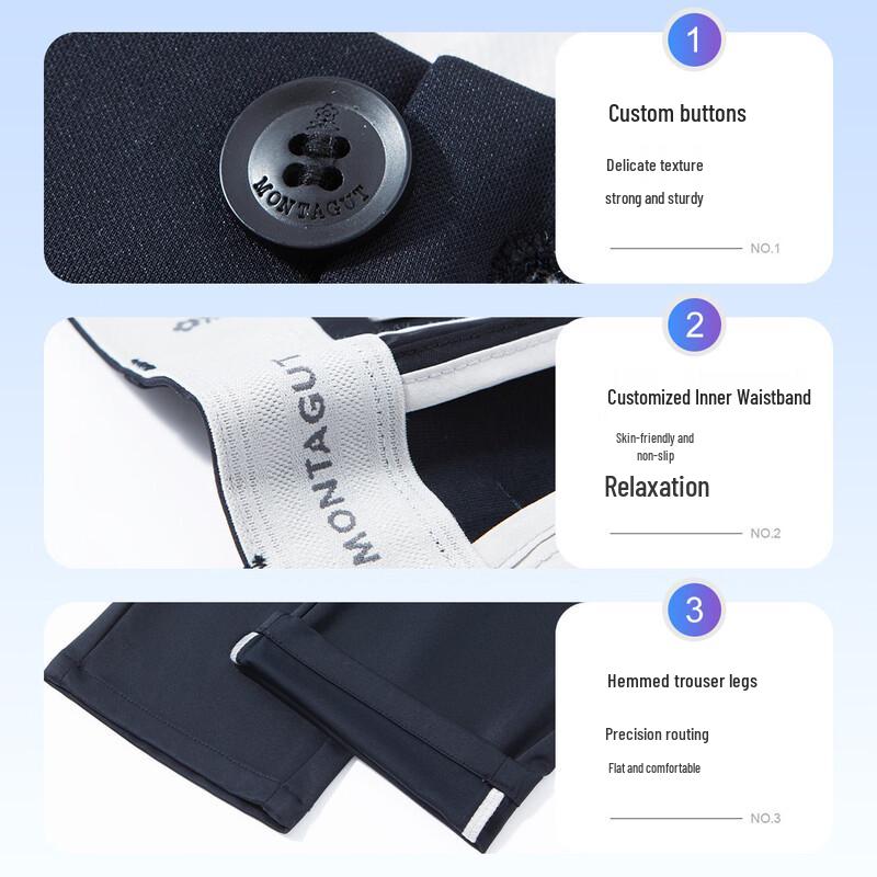 MONTAGUT Men's Silk Blend Lightweight Business Casual Pants