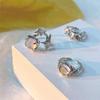 Irregular inlaid moonstone ring women's niche design sense cold wind adjustable fashion