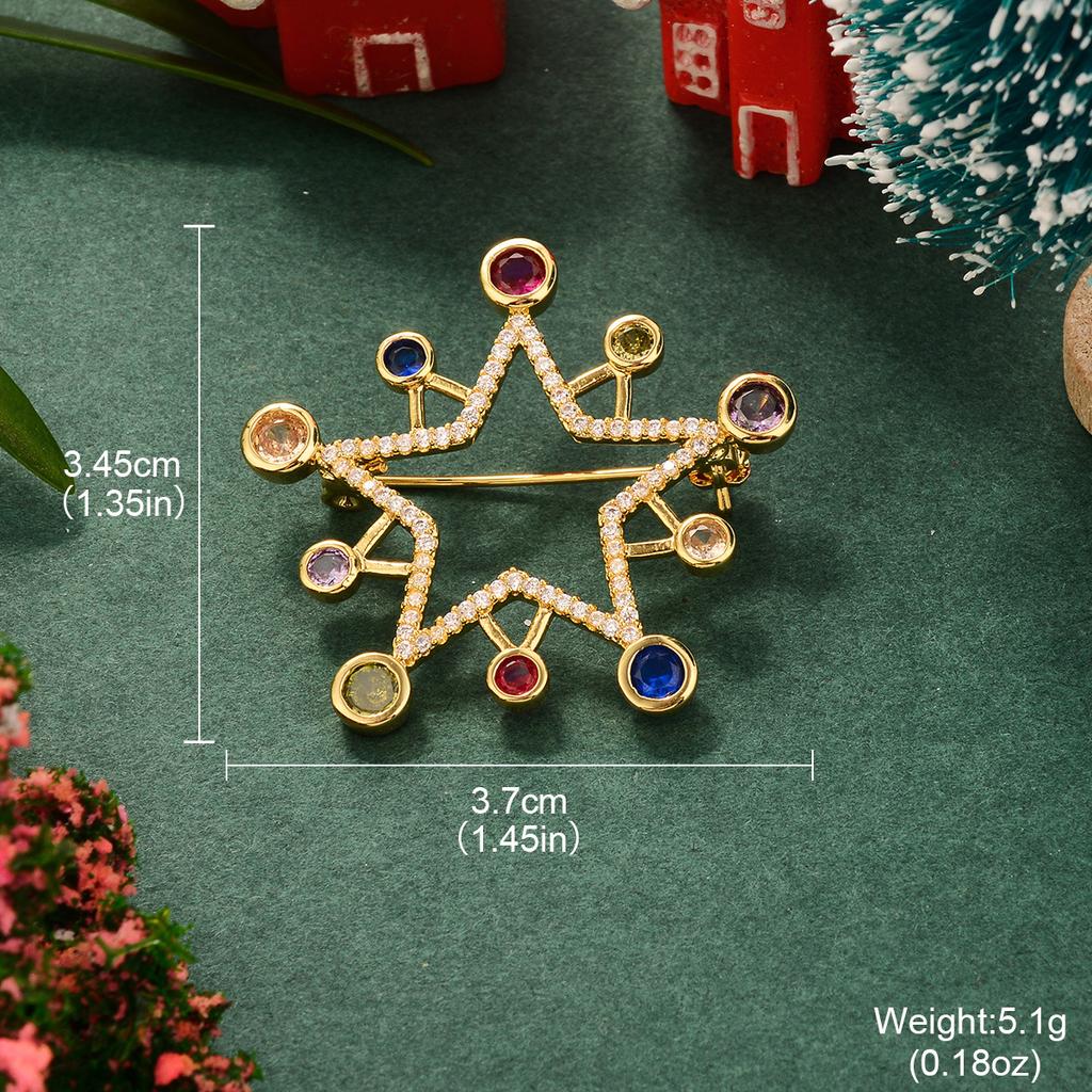 Christmas element earrings, star color zirconium autumn and winter light luxury new products, fashion temperament, fringed love studs