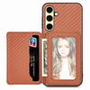 For Samsung Galaxy A56 5G Case RFID Blocking Carbon Fiber Leather Phone Back Cover with Card Holder