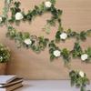 Artificial Rose Vines Rose Garland Hanging Faux Leaves Floral for Indoor Outdoor
