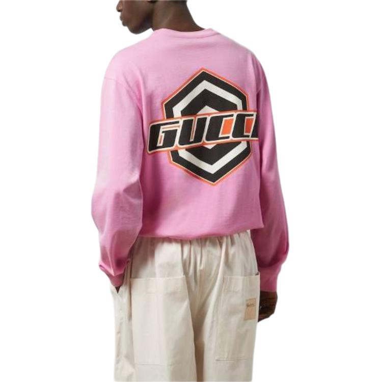 Gucci Knitted Cotton Long Sleeved T Shirt Sweatshirt Men's Pink 778363-XJGBN-5152