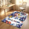 Blumen-Fantasy-Garten-Thema Weicher Kristall-Samt-Teppich Benutzerdefinierter Name & Textdruck Rutschfester Bodenläufer für Schlafzimmer Wohnzimmer