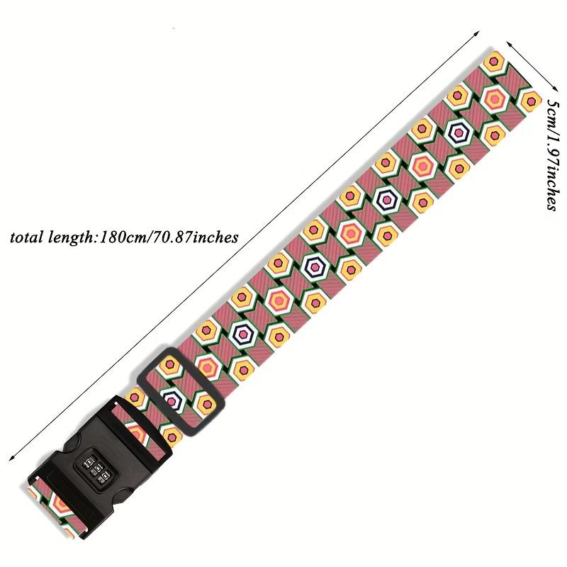 Secure Travel Luggage Straps 2pcs Set 1pc Strap 1pc Boarding Pass Multi Sided Colored One Character with Buckle Code Lock
