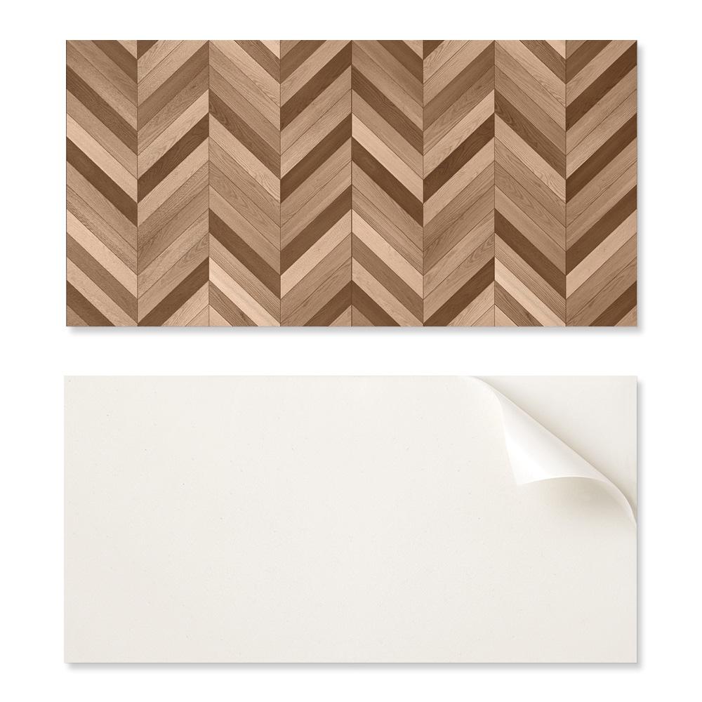 Self-Adhesive Vinyl Wall Panel 100x50 Cm Herringbone Wood Pattern