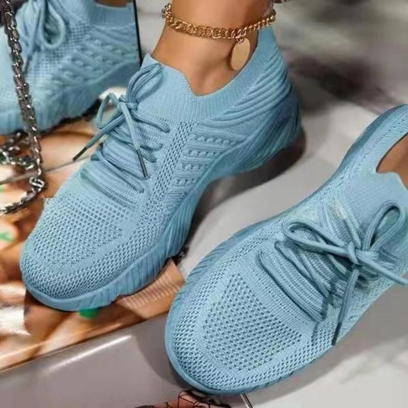 Women's Sneakers Breathable Casual Womens Socks Shoes Lace Up Ladies Flats Female Spring Vulcanized Running Zapatillas De Mujer