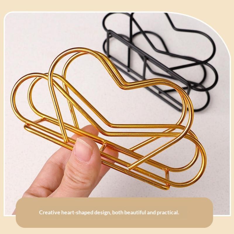 1Pcs Elegant Iron For Heart-Shaped/Round Napkin Holder Stylish Kitchen Dining Tabletop Accessory Ideal For Home And Restaurant