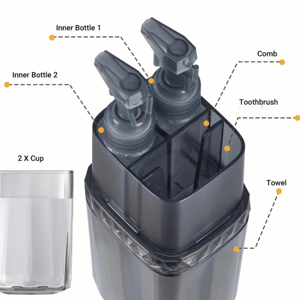 6 in 1 Travel Toothbrush Cup Fall-resistant Toothpaste Toothbrush Organizer  Hotel