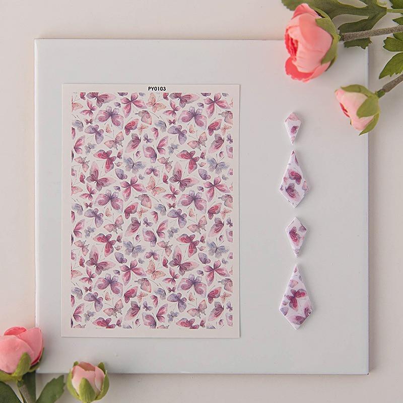 Butterfly Painted Pattern Polymer Clay Watercolor Transfer Paper Water-soluble Disposable Sticker Earring Jewelry Pottery Making