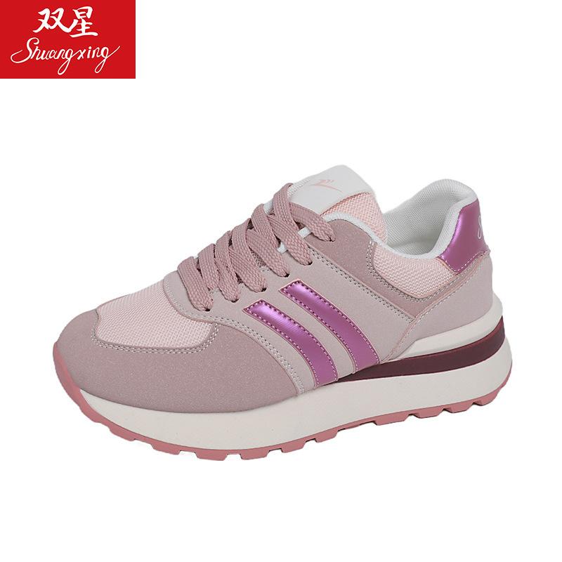 

Sneakers Spring and Autumn Couples Casual Shoes Breathable Mesh Student Flat Bottom Running 35 розовый