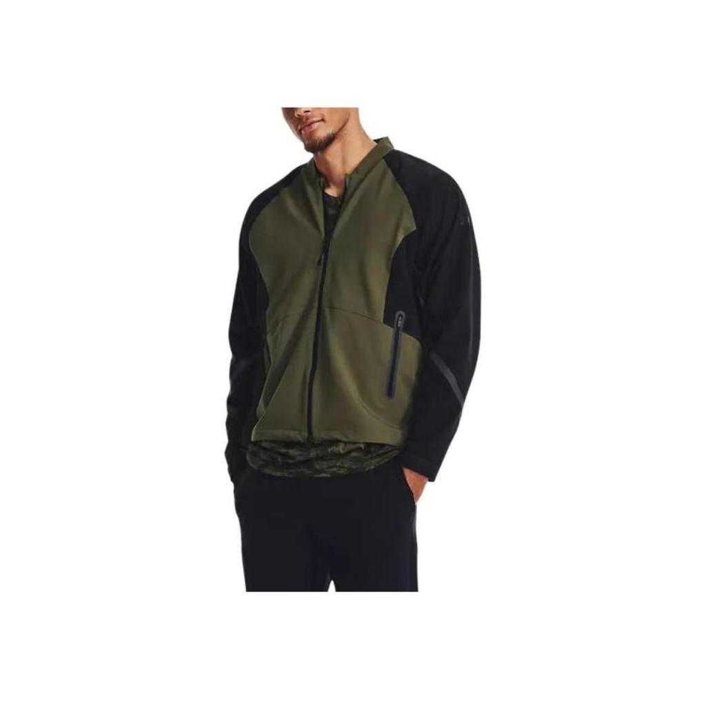 Under Armour Stand Collar Zip Long Sleeve Jacket Men Jacket Green 1377170-390