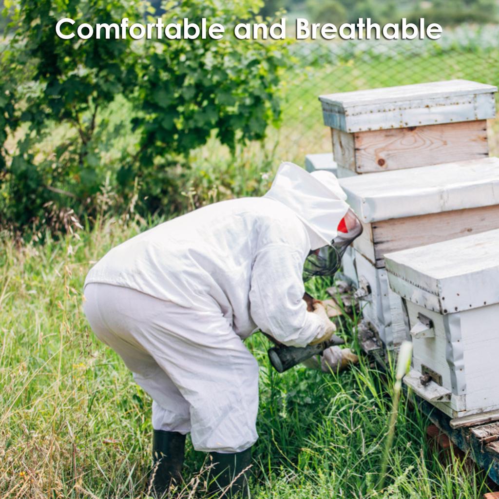 White Split Beekeeping Clothing Professional Bee Protection Beekeeping Suit With Gloves And Bee Hive Tool Beekeeping Calm