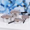 1:12 Dollhouse Kitchen Miniature Metal Mini Pot Set Doll House Cookware Furniture Christmas Role Play Party Decoration Gift