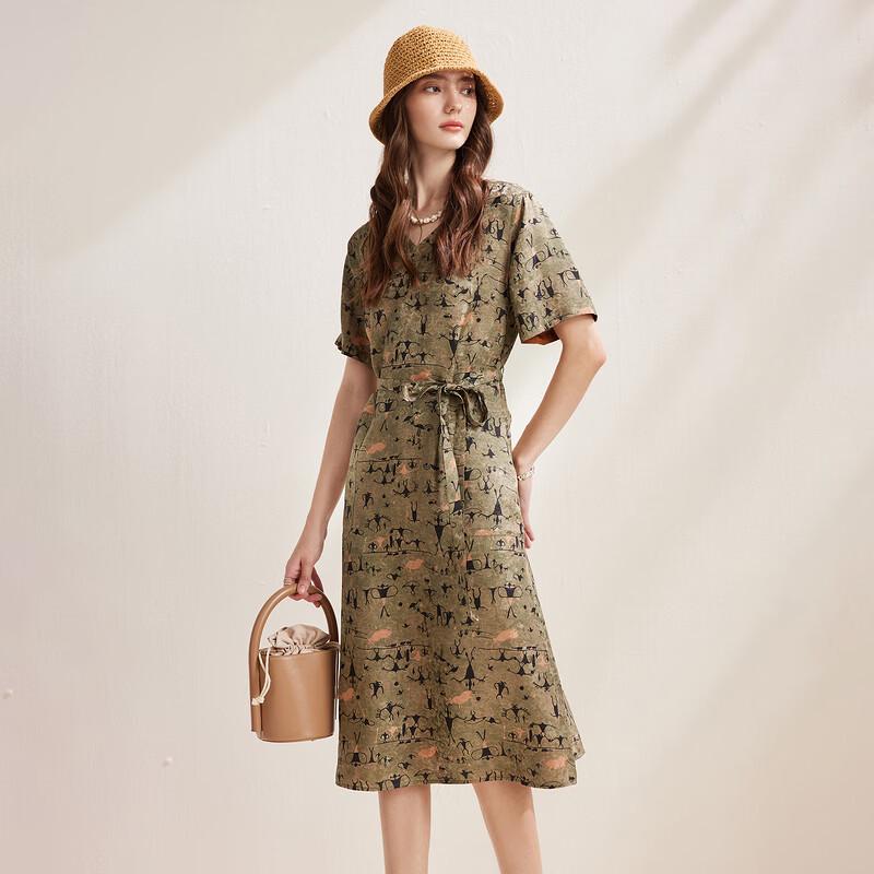 Zhaojun Women's Chinese Style Silk Blend Reversible Printed Dress