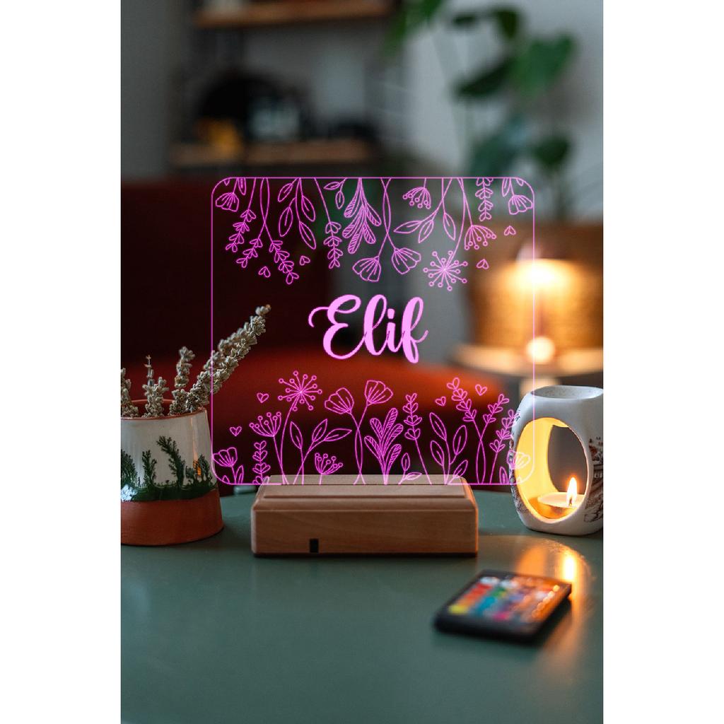 Personalized Named Decorative 16 Color Remote Controlled Night Light