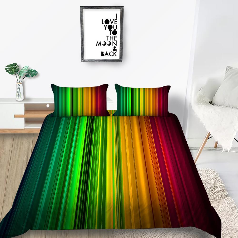 New Fashion Rainbow Duvet Cover Home Bedspreads Highly Quality Pillowcase Queen Single Size Bedding Luxruy Bedding Cover Sets