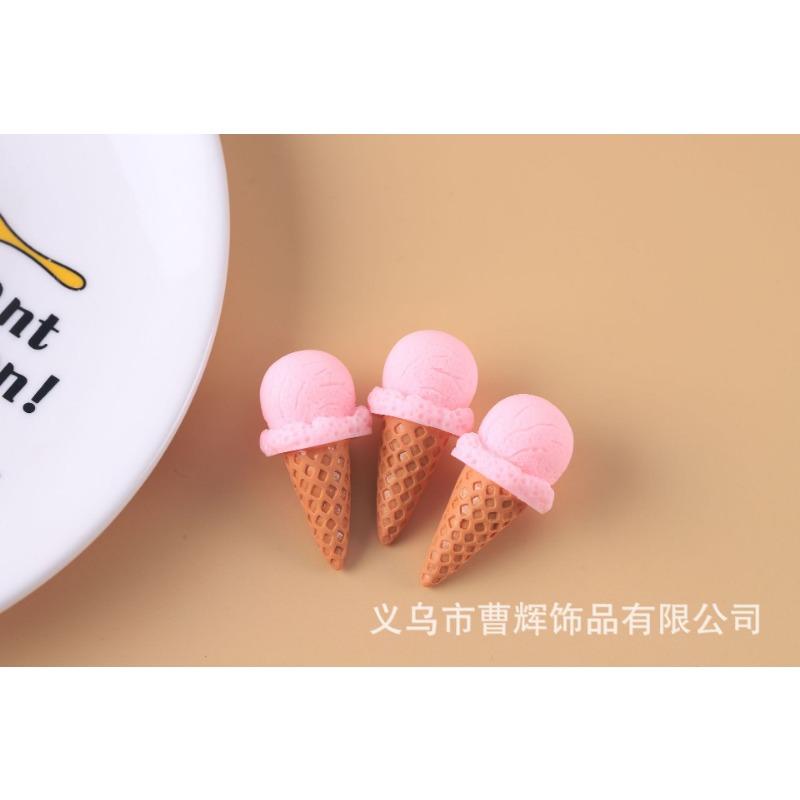D Simulation Ice Cream Cone Resin Diy Pendant For Keychain Phone Chain