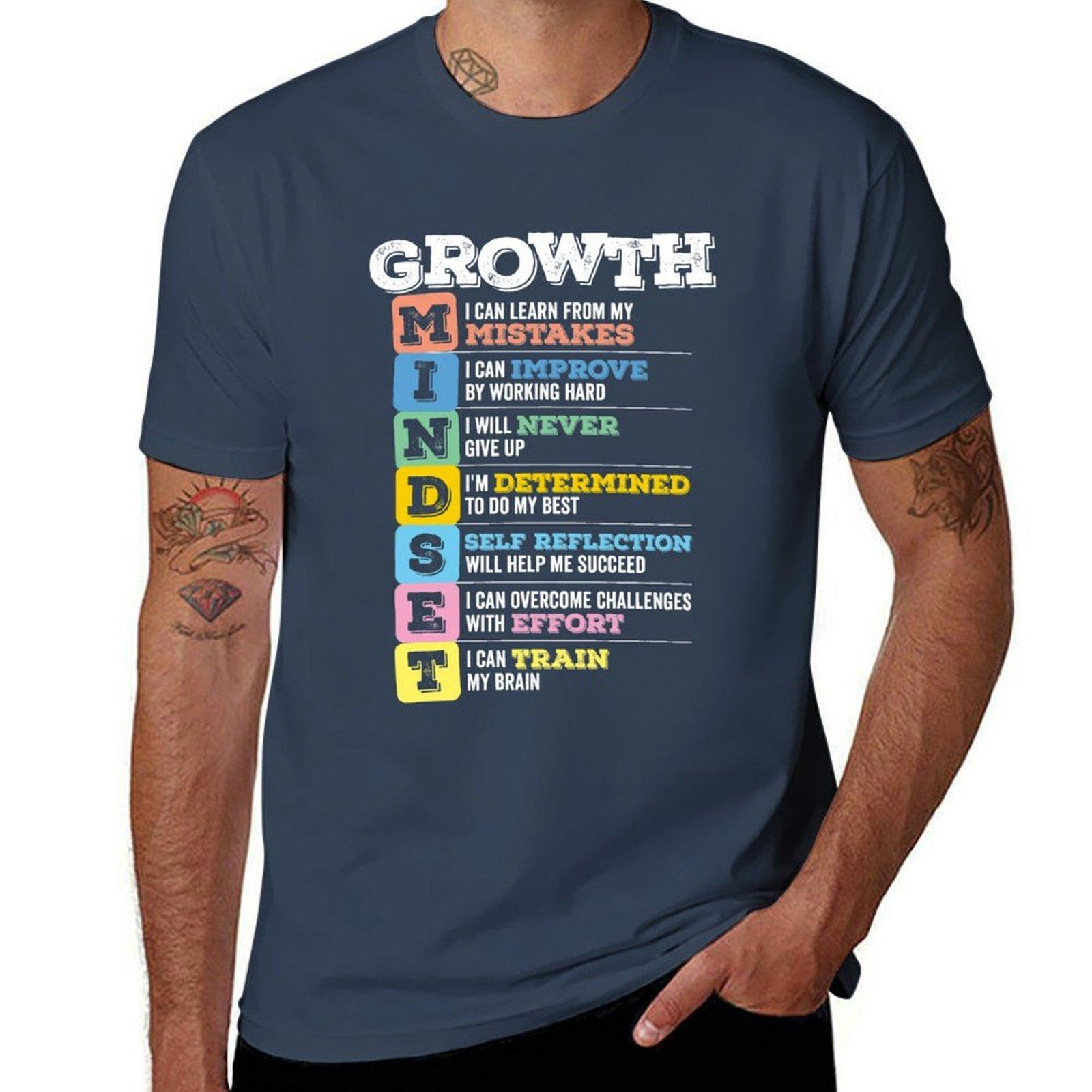 Growth Mindset Meaning TShirt Basic Daily Outfit Short Sleeve Tee S