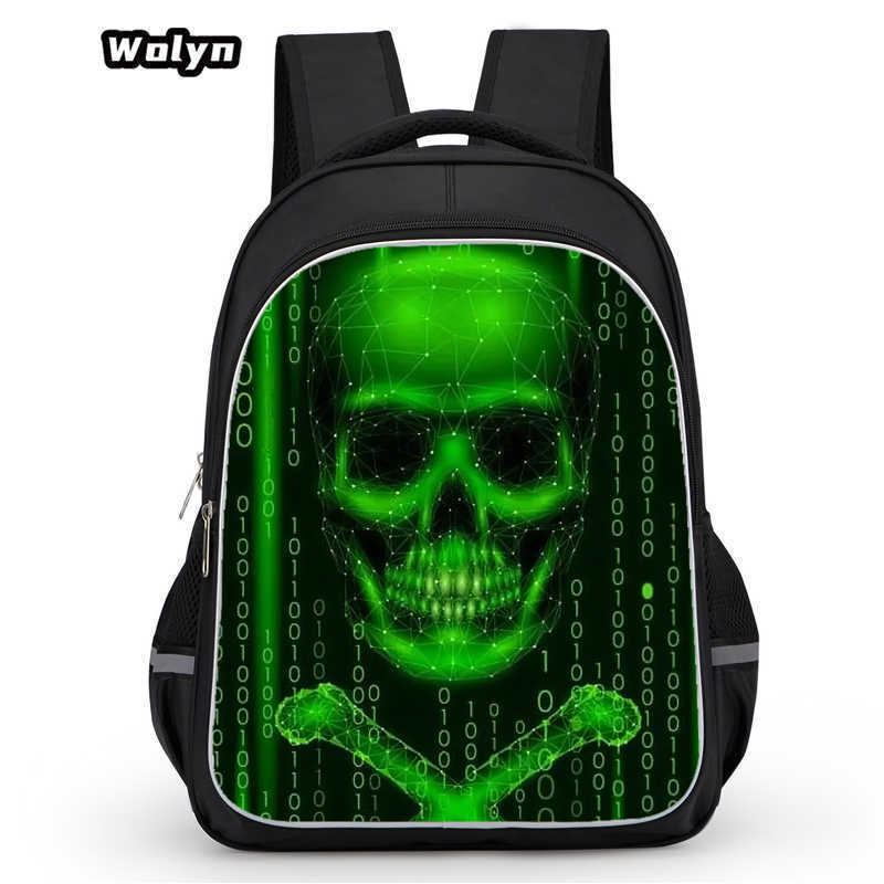 Skull Series Peripheral Animation Printing Backpack Student Bag Support