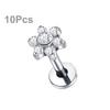 5Pcs/lot Titanium CZ Ear Stud Tragus Cartilage Earrings for Women Labret Lip Lobe Ring Helix Daith Piercing Body Jewelry