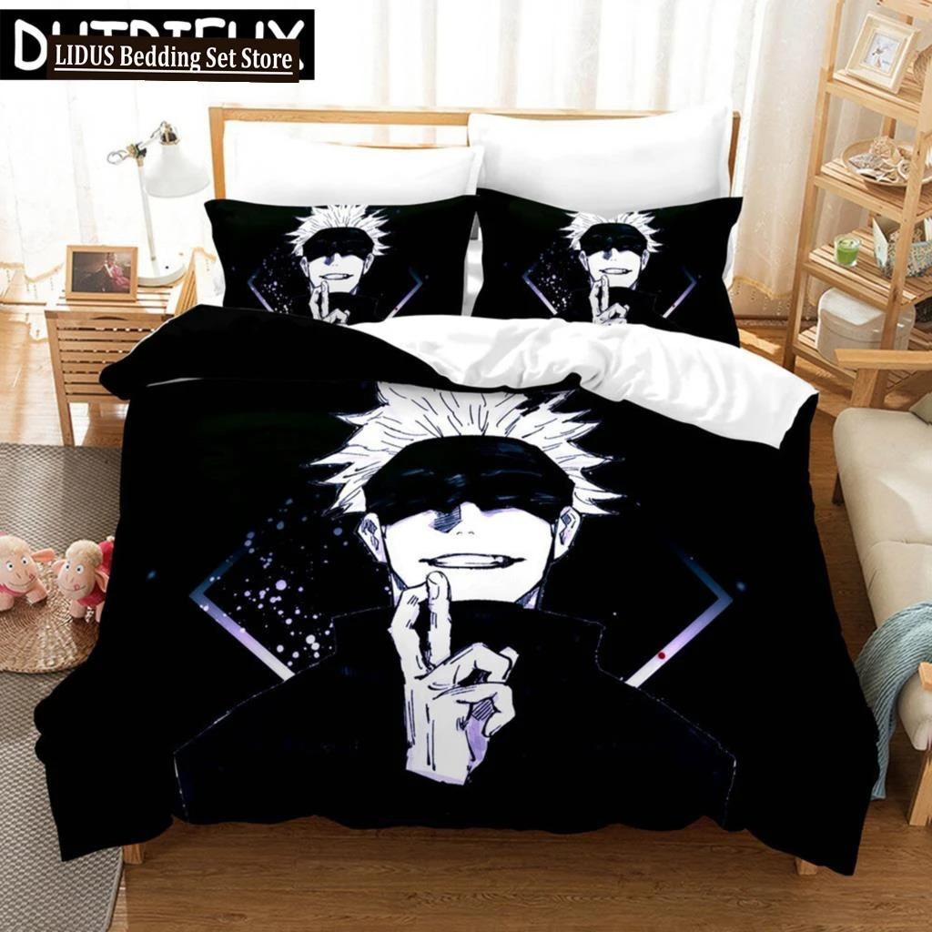 Jujutsu Kaisen Japan Anime 3D Printed Bedding Set King Duvet Cover Pillow Case Comforter Cover Bedclothes Duvet Covers