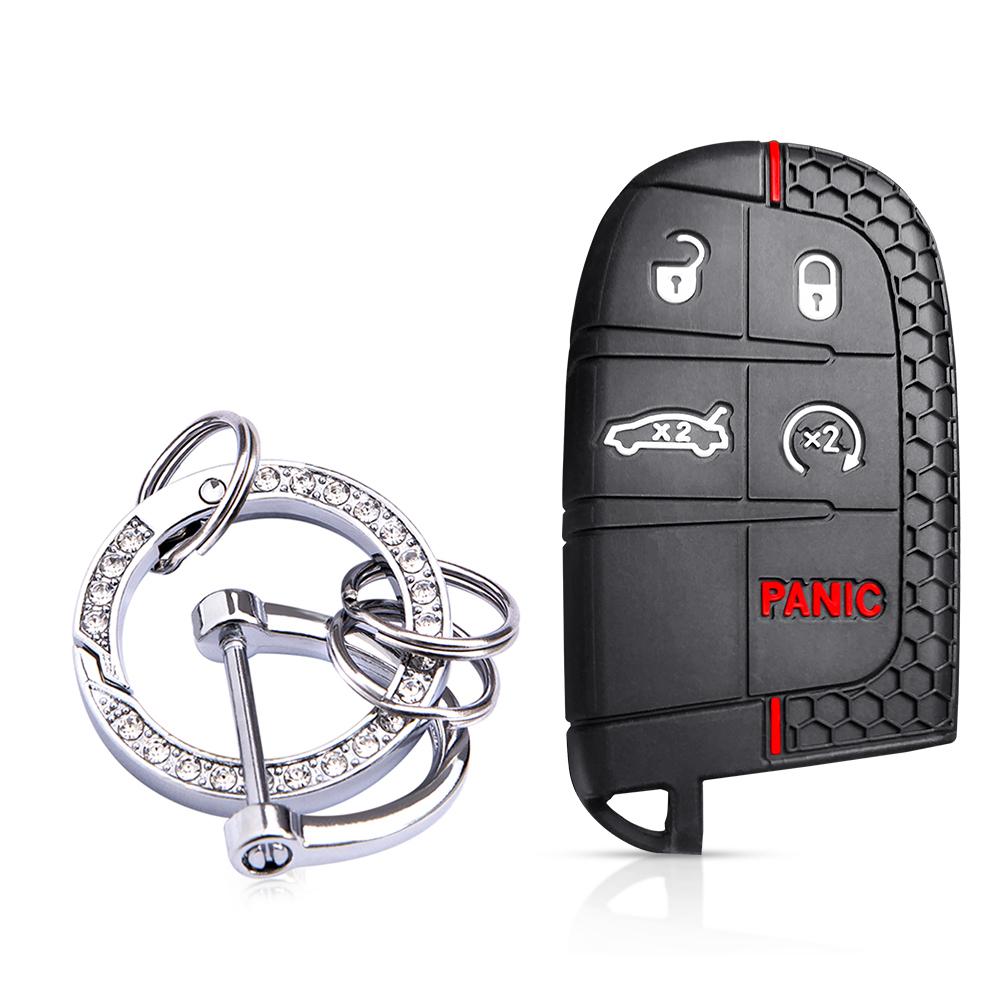 Car Remote Key Protector Cover For Dodge Charger Hellcat Journey for Jeep Cherokee Compass Grand Cherokee Renegade Chrysler 300c