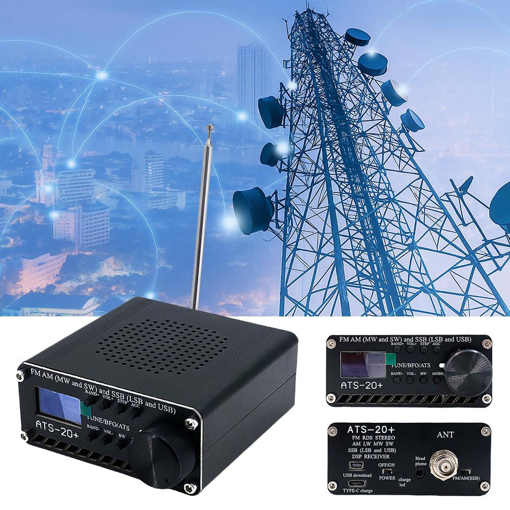 Portable Radio Receiver OLED Screen FM AM MW SW LSB Receiver USB Charging Multi-Band Radio Receiver for Travel Camping Hiking