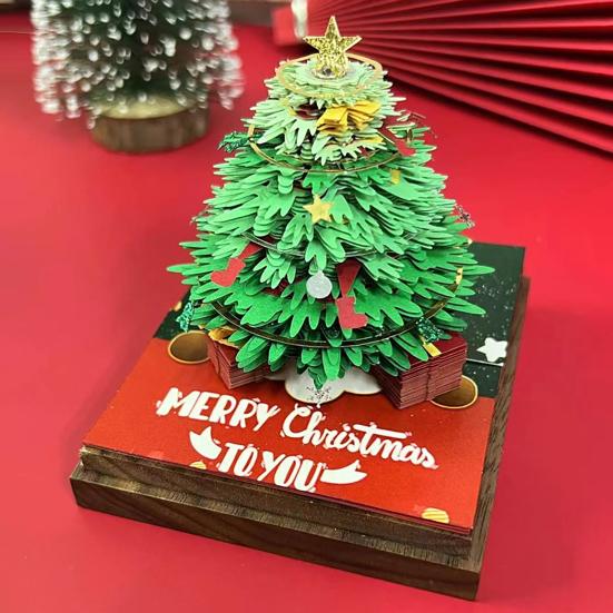 3D Christmas Tree Calendar Memo Pad 2026 Desk Time Piece Calendar Tear Away Paper Carving Art DIY Sticky Note Desktop Decoration for Christmas