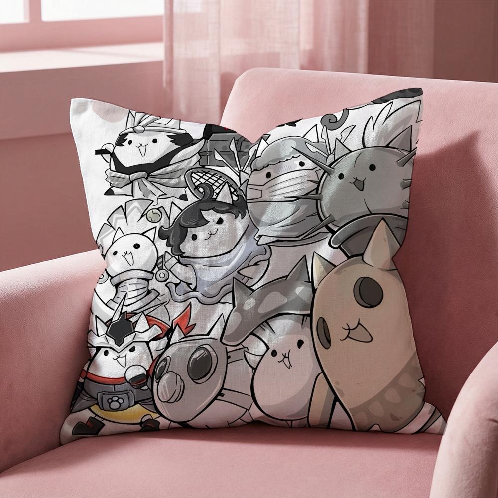 The B-Battle Cats Cushion Cover Multi-Scene Pillow Cover for Home & Car - Reversible, Soft & Durable for Daily Use