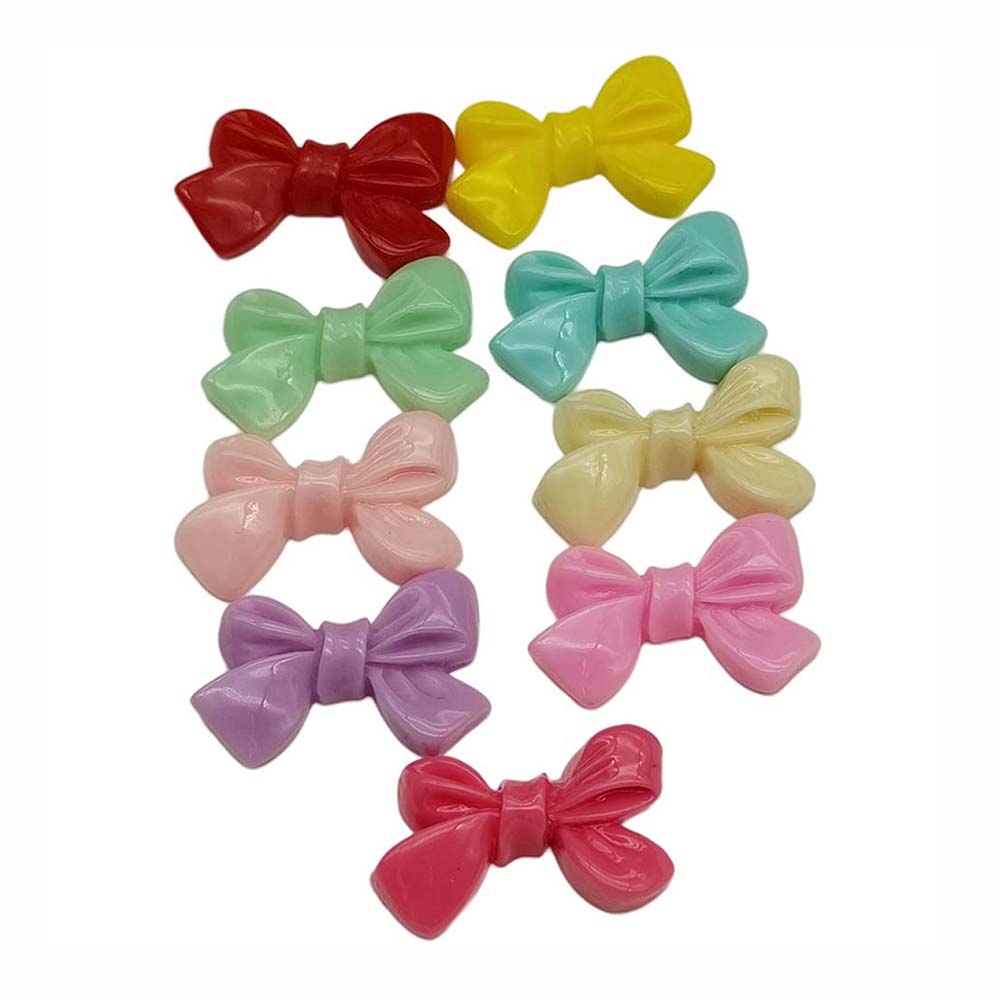Colorful Bowknot Resin Flatback Ornament Mini Charms for Hair Clips Hair Band Making