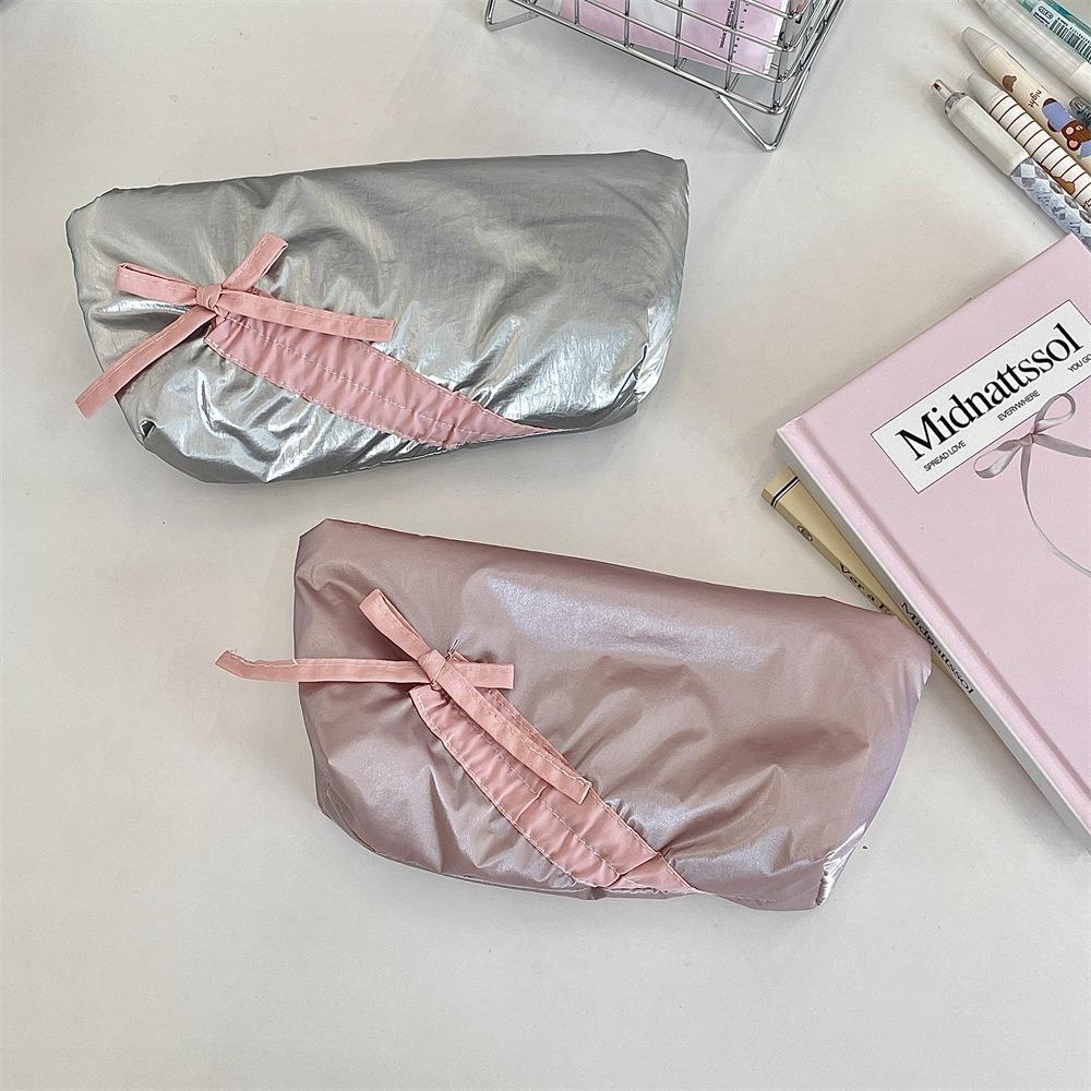 Cute Bowknot Pencil Case Large Capacity Storage Bag Pouch Gift for Girls School Office Stationery Storage Bag Organizer Supplies