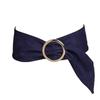 Ladies Wide Belt With Circular Buckle Faux Suede Fashion Accessory For Spring Looks