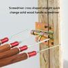 Quick Changes Screwdriver With Wood Handle For Household Workshop Tasks Electrician Portable Repair Hand Tool