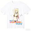 2026 Summer My Dressup Darling Single Black Tshirt Marin Demon Cosplay Heart Anime Oversized Cotton Tee For Otaku Fans