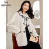 Chushen Women's Faux Lamb Wool Winter Toggle Coat