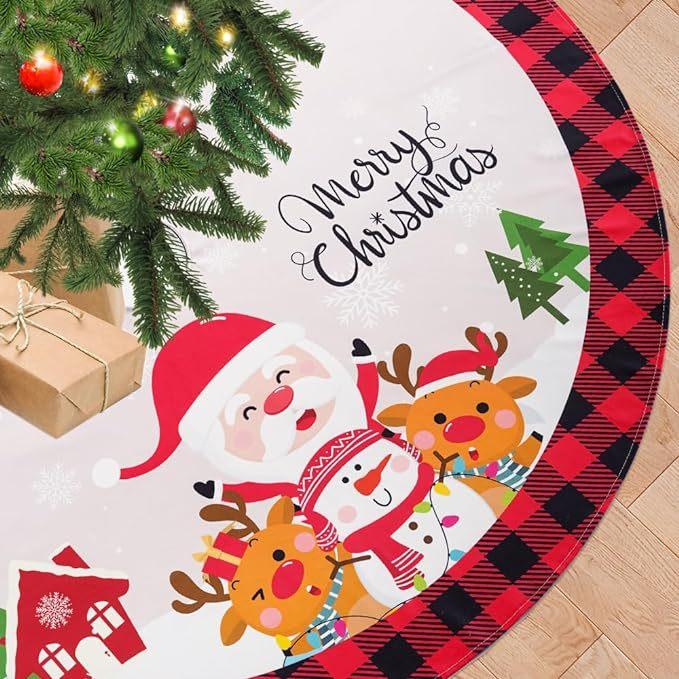 

Юбка для рождественской елки в новом стиле, креативная и изысканная юбка для елки с принтом, декоративный фартук для основания елки, рождественское украшение