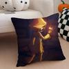 Thriller GAME LLittle Nightmares Cushion Cover Throw Pillow Cover Hidden Button Durable Polyester Chair Cushion