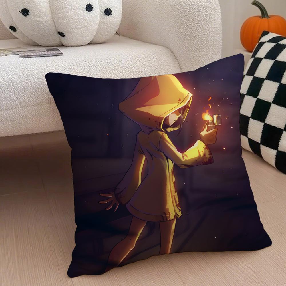Thriller GAME LLittle Nightmares Cushion Cover Throw Pillow Cover Hidden Button Durable Polyester Chair Cushion