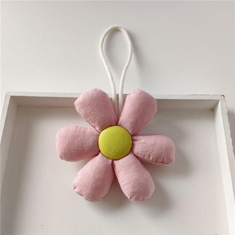 Schöner Candy Stoffblumen Schlüsselanhänger Niedliche Blume Form Schlüsselanhänger Mädchen Rucksack Anhänger Taschen Mode Dekoration Zubehör