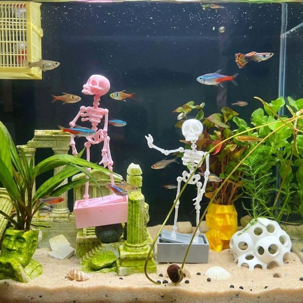 Air Driven Dancing Skeleton Aquarium Bubbler Plastic Movable Oxygen Skeleton Aquarium Tank