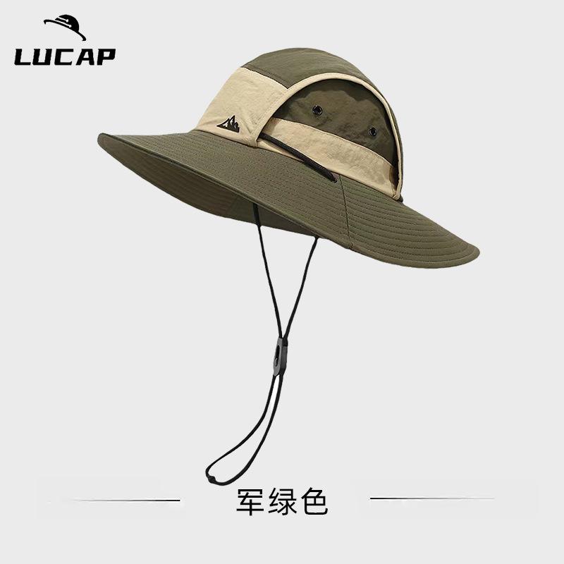 Quick-drying Eaves Color Matching Outdoor Sunscreen Mountaineering Hat Waterproof Windproof Bucket Hat Men's Outdoor Camping Sun Hat