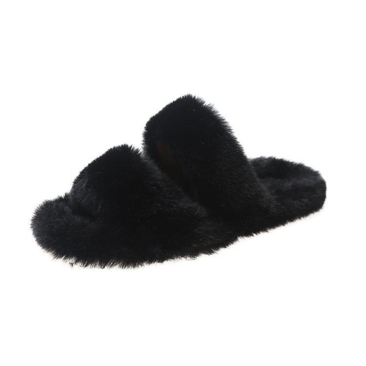 Women's Wool Slippers Candy Color Autumn and Winter New Double One-Piece Open-Toe Slippers Wool Cotton Slippers
