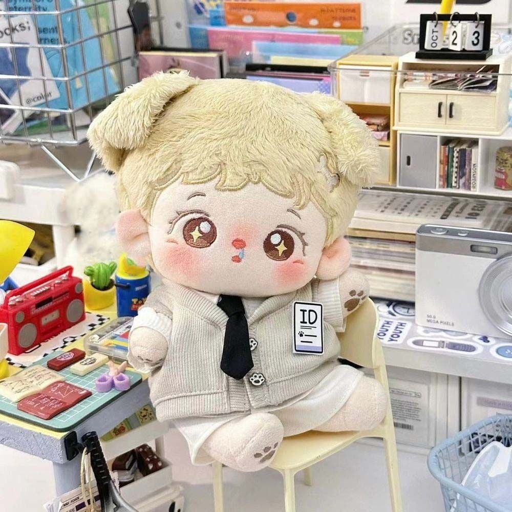 Tulip Idol Plush Doll Clothes Plaid 20cm Cotton Doll Outfit Preppy Cotton Doll‘s Clothes  Kids