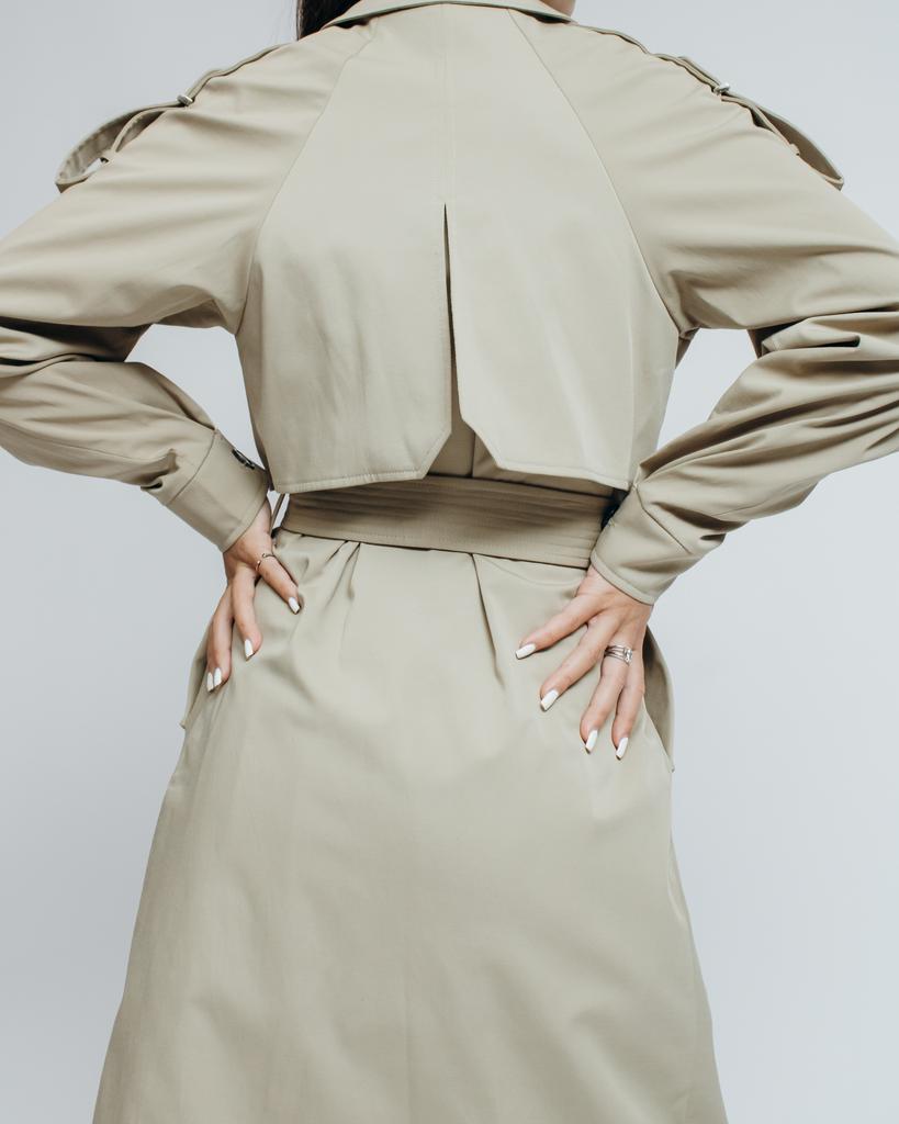 Langer Trenchcoat für Damen ICON 223 36 hellbeige