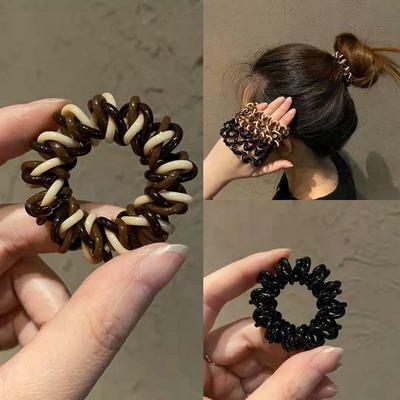 1PC Thick Telephone Women Wire Elastic Hair Band Colour Spiral Cord Stretch Rubber Band To Hold Heavy Girls Hair Accessories