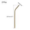 Uxcell Reusable Metal Straws, Stainless Steel Curved Straws, 266mm Long, Gold, for Milkshakes, Drinks, and Juices, 2-Pack