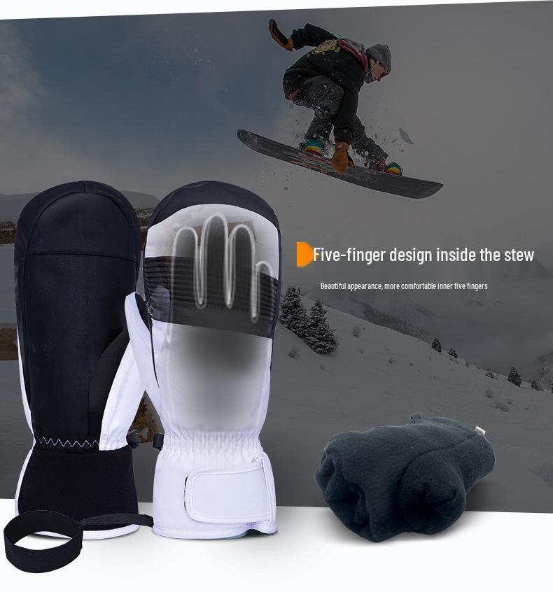 Wasserdichte winddichte Skihandschuhe für Damen und Herren: Warme Winterhandschuhe für Erwachsene