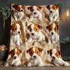 Cute puppy dog Jack Russell terrier collage nine photos soft flannel blanket pet lover gift cozy home decor animal print blanket