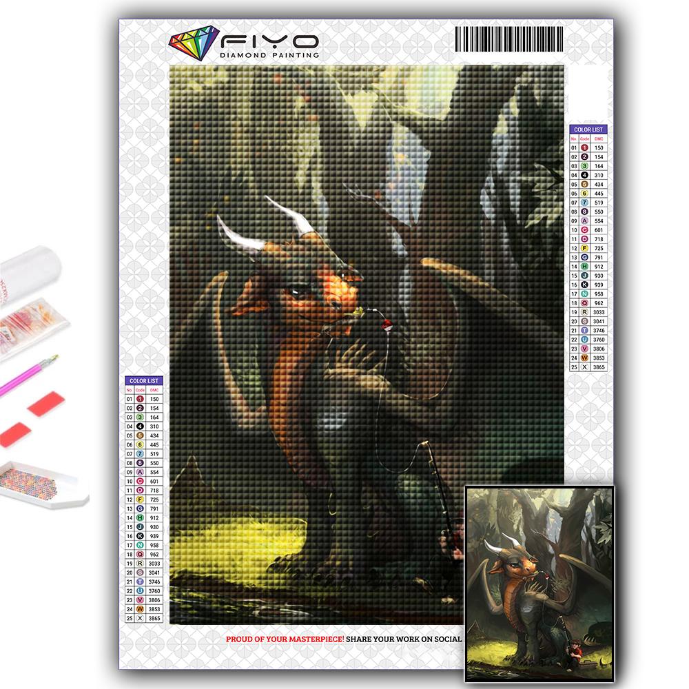 Cross Stitch Kit DIY Diamond Embroidery European Dragon Diamond Painting Home Decor